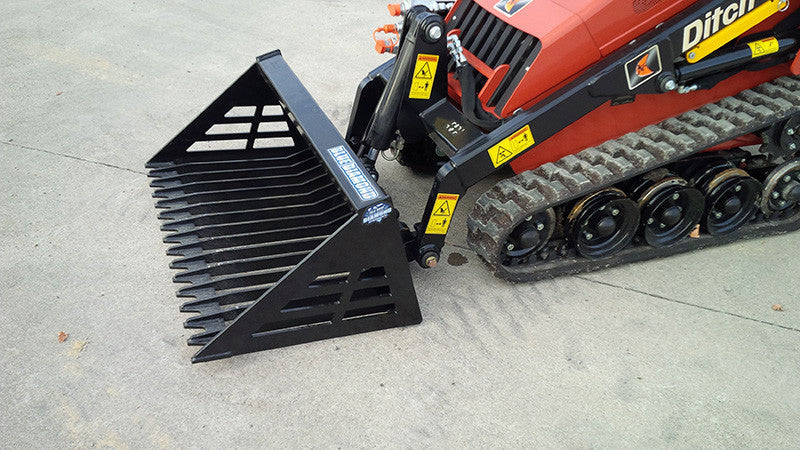 Blue Diamond Rock Bucket For Mini Skid Steer - Image 3