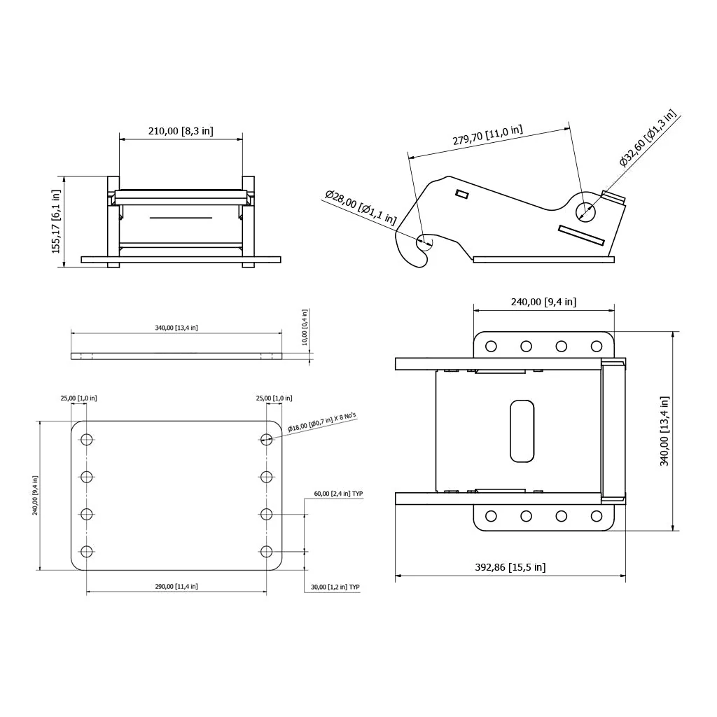 Bobcat X334 X-CHANGE Mounting Bracket