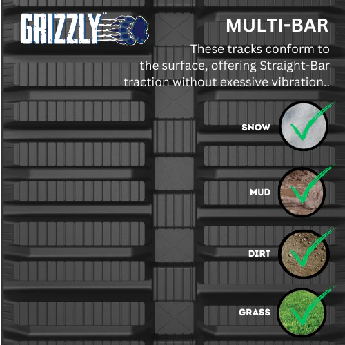 CAT 279D3 Rubber Track 450x86x56 ( 18" ) Multi Bar Pattern - Image 7