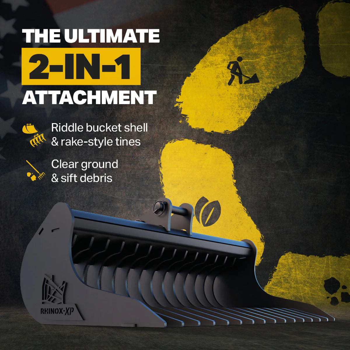 JCB 131X  Excavator Rake Riddle Bucket - 72" - Image 8