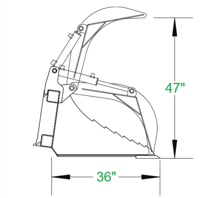 CID Stump Bucket Grapple Xtreme Duty For Skid Steer - Image 3